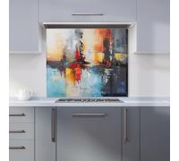 Reflective Splendour: City In Abstract Kitchen Splashback Warren Reed - Designer Multi 700mm x 650mm