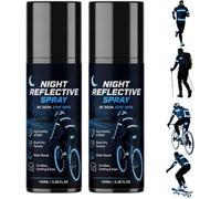 Reflective Spray for Night Riding - High Visibility Glowing Paint | Safety | Fluorescent Luminous Coating, Safe for Clothes & Bicycles, Outdoor Night Cycling , Weatherproof Reflective Sign Mar (2pcs)