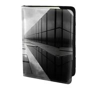 Reflective Square Print 5.5 Inch Passport For Men And Women Lightweight Stylish Travel Document Wallet, Black, One Size