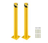 Reflective Steel Bollard - Durable Traffic Control and Parking Lot Safety Post with High Visibility Tape for Roadway Protection