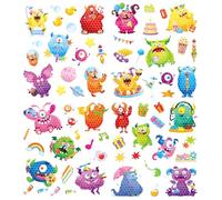 Reflective Stickers, 4 Pcs Cartoon Monster Stickers, High Visibility Adhesive Bike Sticker, Car Decals, Waterproof Warning Reflective Sticker for Bicycle, Helmets, Skateboard, Multicolor