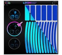 Reflective Stickers for Bikes 18pc (Blue)-Waterproof, High Visibility Bike Stickers for Flat Surfaces-Nighttime Safety Reflective Stickers for Helmet,Bicycle & Motorcycle-Adhesive Bicycle Reflectors