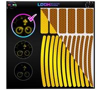 Reflective Stickers for Bikes (18pc Brilliant-Yell)-Waterproof, High Visibility Bike Stickers for Flat Surfaces-Nighttime Safety Reflective Stickers for Helmet,Bicycle & Motorcycle-Adhesive Reflectors