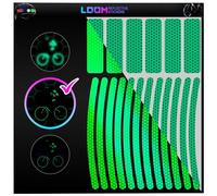 Reflective Stickers for Bikes 18pc (Green)-Waterproof, High Visibility Bike Stickers for Flat Surfaces-Nighttime Safety Reflective Stickers for Helmet,Bicycle & Motorcycle-Adhesive Bicycle Reflectors
