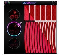 Reflective Stickers for Bikes 18pc (red)-Waterproof, High Visibility Bike Stickers for Flat Surfaces-Nighttime Safety Reflective Stickers for Helmet,Bicycle & Motorcycle-Adhesive Bicycle Reflectors