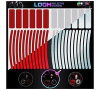 Reflective Stickers for Bikes 36pc (g-red)-Waterproof, High Visibility Bike Stickers for Flat Surfaces-Nighttime Safety Reflective Stickers for Helmet,Bicycle & Motorcycle-Adhesive Bicycle Reflectors