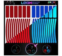 Reflective Stickers for Bikes 36pc (r-bl)-Waterproof, High Visibility Bike Stickers for Flat Surfaces-Nighttime Safety Reflective Stickers for Helmet,Bicycle & Motorcycle-Adhesive Bicycle Reflectors