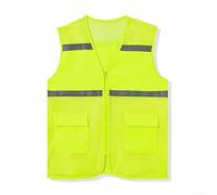 Reflective Strip Mesh Vest for Summer Workwear, Casual Unisex Style for Various Occasions (4XL Fluorescent green)