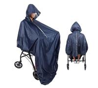 Reflective Strip Waterproof Rain Poncho for Wheelchair Mobility Old Scooter Large Wind Proof Cape Raincoat Cloak with Hood for Mobility Scooter & Wheelchairs(Black)