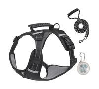 Reflective Strips Escape-Proof Dog Harness, Adjustable Dog Lrope for Walking, Hiking, Biking, Training, Travel, Camping & Grooming