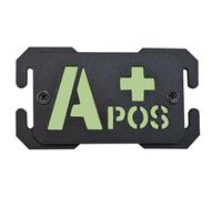 Reflective Tactical Blood Type A+ Positive POS/Negative Blood Type Patch Military Badge Display Board Notch Buckle for Tactical Backpack,Vest (A+)
