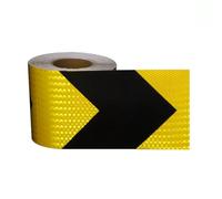 Reflective Tape 15cm x 50m Waterproof Self Adhesive Reflector Stickers Safety Warning Tape for Vehicles Cars Trailers Black & Yellow Reflector Band