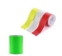 Reflective Tape, 4 Rolls 3M x 5CM Safety Tape Waterproof PVC Self-Adhesive Warning Stickers Security Marking Tape for Bicycle Car Truck Motorcycle Baby Strollers Helmets at Night