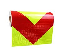 Reflective Tape, 50Cm Wide,Arrow Hazard Caution Warning Adhesive Tape Outdoor for Floor Marking, Trailers, Trucks, Cars,Boats,red white,25m(Fluorescent Yellow Red,10m)