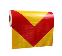 Reflective Tape, 50Cm Wide,Arrow Hazard Caution Warning Adhesive Tape Outdoor for Floor Marking, Trailers, Trucks, Cars,Boats,red white,25m(Red Yellow,25m)