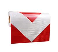 Reflective Tape, 50Cm Wide,Arrow Hazard Caution Warning Adhesive Tape Outdoor for Floor Marking, Trailers, Trucks, Cars,Boats,red white,25m(Red White,10m)