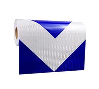 Reflective Tape, 50Cm Wide,Arrow Hazard Caution Warning Adhesive Tape Outdoor for Floor Marking, Trailers, Trucks, Cars,Boats,red white,25m(Blue White,10m)