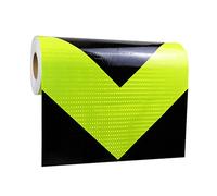 Reflective Tape, 50Cm Wide,Arrow Hazard Caution Warning Adhesive Tape Outdoor for Floor Marking, Trailers, Trucks, Cars,Boats,red white,25m(Fluorescent Yellow Black,25m)