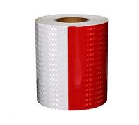 Reflective Tape Fluorescent Reflector Strips High Visibility Outdoor Self-Adhesive for Bikes Cars Ships Motorcycles Raincoat Red White 10cm x 50m(Red White,20cm x 50m)