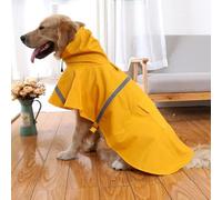 Reflective Tape Large Pet Clothes Raincoat Big Dog Rain Coat-Orange||XL