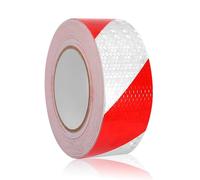 Reflective Tape Red White Reflective Tape Self-Adhesive Reflectors Sticker Waterproof Tape Reflective Tape for Vehicles Cars Trailers Outdoor (5 cm x 25 m)