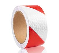Reflective Tape Red/White Waterproof Reflective Tape Self-Adhesive Warning Tape Safety Tape Conspicuous Warning Tape 10 m x 5 cm for Safety Warning