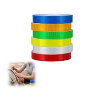 Reflective Tape, Reflective Stickers and Glow in the Dark Tape Set, High Visibility Safety Strips for Outdoor Equipment and Bicycle Marking, Six Rolls in Multiple Colours Including Fluorescent Yellow