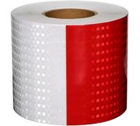 Reflective Tape, Self-Adhesive Reflective Tape Multicolor Multiple Sizes PVC 50m(Red White,15 cm x 50 m)