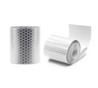 Reflective Tape Self-Adhesive Security Marking Tape High Intensity Outdoor Waterproof Warning Stickers for Bike Cars Baby Strollers Motorcycle Helmets 2 Rolls 3mx50cm (White)