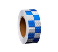 Reflective Tape Sticker 3M X 50mm Reflective Warning Tape, Reflective Tape Outdoor Waterproof High Vis Fluorescent Tape, Transport Safety Roll Road Tape, Luminous Tape Blue&White