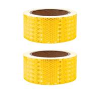 Reflective Tape Warning Sticker High Intensity Reflector Tape, 2 Pack Waterproof Safety Tape Self-Adhesive Security Marking Tape for Motorcycle Bike Helmets Vehicles Car on Night, Yellow, 9M x 5CM