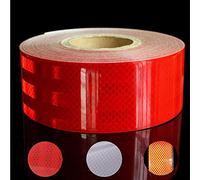 Reflective Tape Waterproof, 33ftX2" Reflective Warning Sticker High intensity self-adhesive Safety Tape for Vehicles Car Trailers Bikes Night (Red)