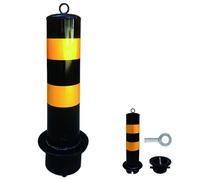 Reflective Traffic Bollard, Removable & Lockable Metal Post for Driveways & ing Lots, In-ground Security Pole, Traffic Cones for Effective ing Management
