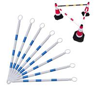 Reflective Traffic Cone Barriers | Adjustable 3.3ft-6.6ft Safety Warning Connectors | Crowd Control & Road Repair Pole Rods (10 Pack)