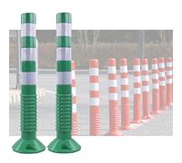 Reflective Traffic Safety Bollards - 30 Inch Black & White 4 Pack for Driveways, Parking, Home Garage, Street Decor & Traffic Control