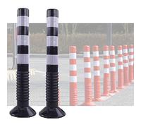Reflective Traffic Safety Bollards - 30 Inch Black & White 4 Pack for Driveways, Parking, Home Garage, Street Decor & Traffic Control