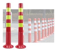 Reflective Traffic Safety Bollards - 30 Inch Black & White 4 Pack for Driveways, Parking, Home Garage, Street Decor & Traffic Control