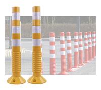 Reflective Traffic Safety Bollards - 30 Inch Black & White 4 Pack for Driveways, Parking, Home Garage, Street Decor & Traffic Control