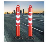 Reflective Traffic Safety Bollards - Flexible Plastic Delineator Posts for Driveways, Parking, Crowd Control & Street Stanchions - 39.3in (100cm) - 2-Pack with Expansion Bolts