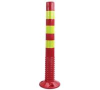 Reflective Traffic Safety Post, Durable Parking Bollard for Roads, Construction Sites & Lots - Enhance Visibility & Safety with Heavy-Duty Collars