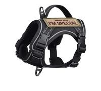 Reflective Vertical Handle Small Medium Dog Training Camping Hunting Harness Leash Set For Shiba Inu Bulldog Chihuahua Pug,BLACK