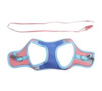 Reflective Vest Dog Harness with Leash for Small Dogs | Suede Build, Breathable Fit, Easy On-off Wear, Pink and Blue Options for Outdoor Walks