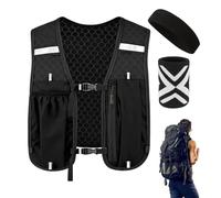 Reflective Vest for Running - Adjustable Sports Gear with Headband and Wristband,Hydration Running Vest | for Women Men Trail Training Fitness Walking Cycling Outdoor Hiking