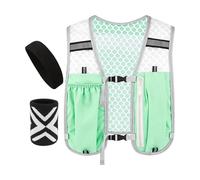 Reflective Vest for Running,Adjustable Sports Gear with Headband and Wristband - Jogging Safety Pack Vest,for Men Women Outdoor Trail Training Fitness Walking