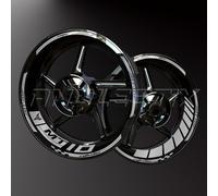 Reflective Vinyl Stickers for Motorcycle Rims, Stickers Kit for Yamaha MT10, Complete Motorcycle Rim Strips for 2 Wheels 17 Inch Rims (Matt Silver)