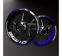 Reflective Vinyl Stickers for Motorcycle Rims, Stickers Kit for Yamaha MT10, Complete Motorcycle Rim Strips for 2 Wheels 17 Inch Rims (YMHBlue+Silver)