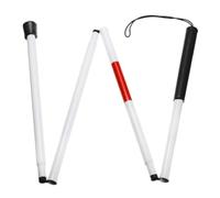 Reflective Walking Stick - Folding Guide Stick - Mobility Support Aid | 124cm Aluminum Alloy ABS Lightweight Red Safety Aid for Visually Impaired Travel Outdoor Use B