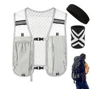 Reflective Walking Vest Adjustable Hydration Equipment with Headband and, gray, Siehe Beschreibung, See description
