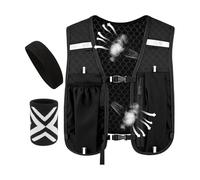 Reflective Walking Vest - Adjustable Sports Drinking Vest Including Headband and Wrist Strap | Lightweight Running Vest | For Men and Women Trail Training Fitness Walking Cycling Outdoor Hiking