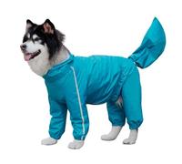Reflective Waterproof Dog Raincoat for Large Dogs | Lightweight Hooded Jacket | Full Coverage Pet Rain Coat(Blue female,12XL)